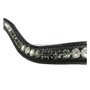 Bracelet de premiers pas en cuir à poils de cheval pour femme, chaîne élégante incurvée, bijou rond, noir et gris, diamant personnalisé, couture complète - Product Image 2
