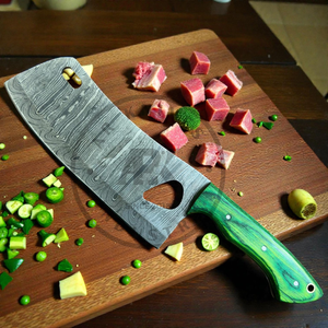 Wholesale Damascus Kitchen Chef <b>Knife</b> <b>Set</b> Green Wood Handle Full Tang OEM Razor-Sharp Seven-piece Eco-Friendly Durable Hot <b>sale</b> - Product Image 5