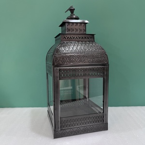Artisan Design Moroccan <b>Brass</b> Iron Glass <b>Lantern</b> Decorative Candle Holder Vintage Style Home Wedding Ramadan Hotel - Product Image 1