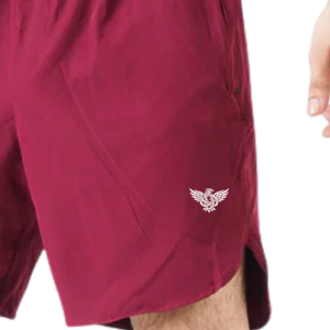<b>Mens</b> Elastic Waist Solid Knitted Quick Dry Breathable Lightweight Running <b>Shorts</b> for Gym Training Sports Workout <b>Red</b> - Product Image 5