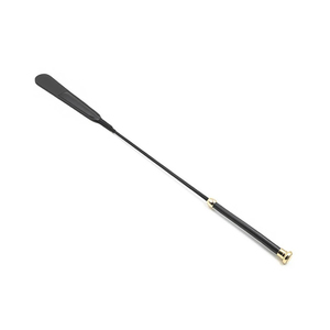 Black Rubber Whip With Red Cord And Textured Grip For <b>Equestrian</b> Training - Product Image 1
