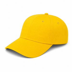 Casquette de baseball jaune en coton à 6 panneaux, unisexe, réglable, couleur unie, décontractée, pour adultes, printemps-été - Product Image 1