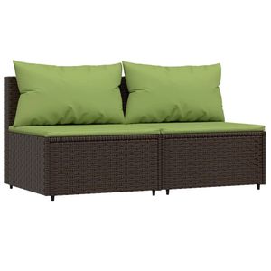 Canapé central de patio marron et vert pour la décoration de jardin - Product Image 2
