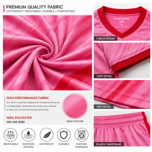 Ensemble de maillot et short de football de qualité supérieure pour hommes, uniforme de football personnalisé avec nom et numéros personnalisés, vêtements de sport pour club - Product Image 5