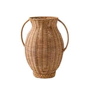 Jarrón decorativo rústico de ratán, jarrón de mesa de ratán natural, macetas vintage para decoración del hogar y hoteles, de Vietnam. - Product Image 1