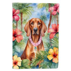 Redbone Coonhound Luau Garden Flag Boîte aux lettres multicolore Bannière décorative de jardin pour Patio Artwork pour parterres de fleurs de différentes tailles - Product Image 1