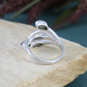 Anillo de Labradorita Natural con Forma de Marquesa y Ramas de Hojas con Múltiples Piedras para Mujer, Hecho a Mano en Plata de Ley 925 - Product Image 5