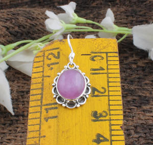 Auténticos Pendientes de Jadeíta Natural Lavanda, Pendientes Colgantes de Plata de Ley 925, Joyería de Jade Genuina, Fabricante Mayorista - Product Image 4