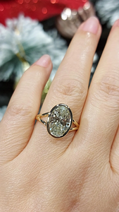 Anillo de Compromiso de Diamantes de Corte Ovalado de Lujo de 4 Quilates, Oro Sólido de 14K, Estilo Clásico, Joyería para Mujer, Diamantes Cultivados en Laboratorio con Certificación IGI - Product Image 4