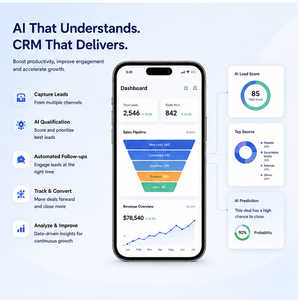 ระบบ CRM ที่ขับเคลื่อนด้วย AI สมัยใหม่ ระบบอัตโนมัติการขาย การดูแลลูกค้า การติดตามลูกค้า การเติบโตของธุรกิจ รองรับ Android และ iOS - Product Image 3