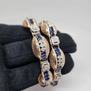 Brazalete de Lujo en Oro Rosa de 14K con Diamante Cultivado en Laboratorio de 10.80Ct y Piedra Azul, Certificado GH SI IGI, Joyería Fina al por Mayor OEM para Uso Diario - Product Image 6