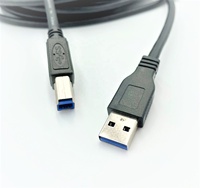 Câble USB 3.0 mâle-mâle de 7,5 m avec gaine en PVC et blindage tressé, charge rapide 5A, taux de transfert de données 5 Gbps pour ordinateur et imprimante