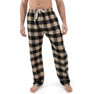 Pantalon de pyjama en flanelle tricotée pour homme, décontracté, hiver, coton/polyester, respirant, unisexe, confortable, pantalon de détente - Product Image 6