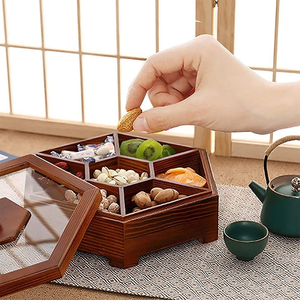 Wooden Spice <b>Box</b> for Kitchen with Compartments Lid Traditional spice <b>box</b> by blossom craft india - Product Image 1