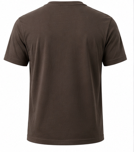T-shirt à manches courtes pour homme, col rond, 100% coton, design uni, logo imprimé sur le devant, écologique, vêtements décontractés d'été - Product Image 1
