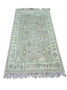 Fait à la main traditionnel petit 3x5 gris laine coureur haut Vintage Style turc tapis salon porte salle de bain bas Golf tailles disponibles - Product Image 2