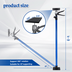 Tige de support réglable à 360 degrés avec support inclinable à 45 degrés pour armoires, vérins, barres de chargement, cloisons sèches - Extensible - Product Image 3