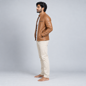 Chaquetas de cuero acolchadas para hombre, elegantes y diseñadas con cuero de calidad, textura suave, costuras resistentes, ajuste cómodo y duraderas. - Product Image 5