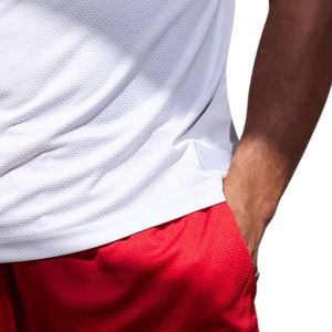 Mens <b>White</b> Red Mesh Gym <b>Tank</b> <b>Top</b> Sleeveless Athletic Workout Shirt Fitness Training Sportswear Apparel - Product Image 6