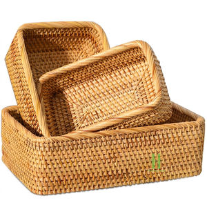 Juego de 2 Cestas de Almacenamiento de Ratán Natural, Hechas a Mano, Ecológicas, Organizador para el Hogar, Cesta Decorativa para Cocina, MÁS VENDIDO - Product Image 4
