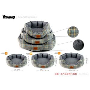 Cama para mascotas Yommy, diseño a cuadros, tamaño S, M, L, cama para perros y gatos, cómoda almohada para dormir para mascotas - Product Image 2