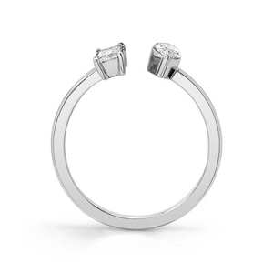 Anillo de Compromiso de Oro Sólido de 14K con Diamante Cultivado en Laboratorio Toi Et Moi de 0.36 Ct, Corte Brillante, para Mujer, Aniversario, Boda, Rodio - Product Image 5