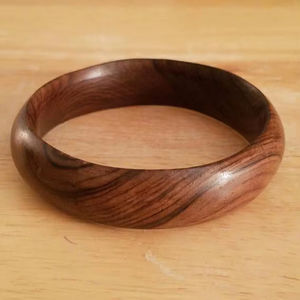 กำไลข้อมือทองแดงลายดอกไม้สไตล์อาร์ตเดโค ทำด้วยมือ ขนาดปรับได้ - Product Image 1