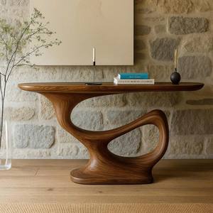 Mesa Consola de Madera Maciza para Entrada, Mesa Consola Personalizada, Muebles Rústicos, Decoración Estrecha para el Hogar, Mesa Consola de Lujo - Product Image 1