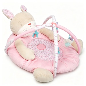 Tapis de jeu en peluche lapin rose avec arche d'activités pour bébés de 0 à 24 mois, jouet doux pour filles - Product Image 3