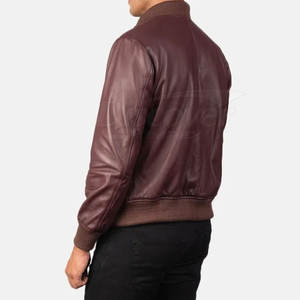 Chaqueta de Cuero para Hombre, Estilo Bomber, con Logotipo Personalizado, Precio al por Mayor - Product Image 4