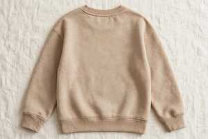 เสื้อสเวตเชิ้ตผู้หญิงสีเบจ คอกลม ผ้าฟลีซผสมฝ้าย ทรงหลวม ปักลายตัวอักษร Sun Joy Rainbow - Product Image 2