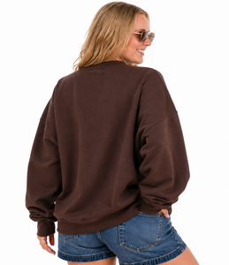 Sweat-shirt à col roulé en molleton de coton pour femme, personnalisé, surdimensionné, à manches longues, avec logo, pour l'hiver, vente en gros - Product Image 3