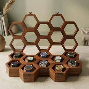 Organizador de Relojes de Madera con Cojines Suaves, Estuche de Exhibición de Relojes de Madera con Cerradura y Llave de AYAANS - Product Image 3