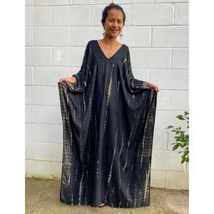 Vestido Largo Maxi Kaftan Bohemio Tie Dye para Mujer, Cuello en V, Corte Holgado, Cintura Natural, Lavable, Ideal para Usar en Vacaciones de Verano - Product Image 2