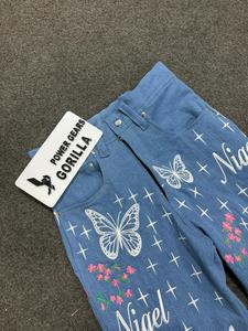 Jeans de Mezclilla Elásticos de Cintura Alta para Mujer, Corte Recto, Transpirables, Ecológicos, Casuales, OEM, ODM, Logotipo Personalizado GORILLA POWER - Product Image 2