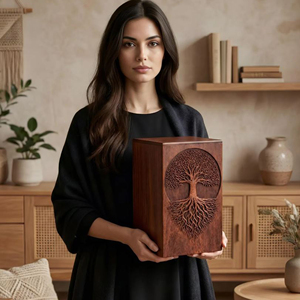 Premium Walnut Wood Urn for Human Ashes Eco Friendly Bamboo Cremation Urn Box by AYAANS - Product Image 5
