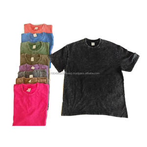 Camiseta al por Mayor OEM, Camiseta de Peso Pesado Lavada, Camiseta Negra Extra Grande con Estampado DTG, Camiseta Vintage Lavada al Ácido Personalizada para Hombre - Product Image 2