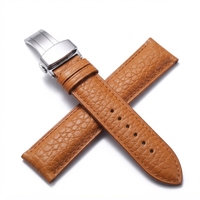 Bracelet de montre en cuir véritable de luxe Hiend Industries, fermoir papillon réglable 16-24 mm, bracelet de remplacement pour montres intelligentes HI-1164