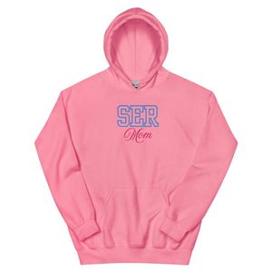 Sudadera con Capucha Unisex Bordada para Mamá, Sudadera Rosa con Capucha, Felpa Suave, Estilo Casual para Uso Diario, Estilo Atlético Cómodo - Product Image 1
