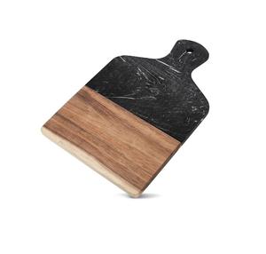 Planche à découper en marbre et bois d'acacia avec poignée, planche de service décorative pour fromage, steak, pain - Product Image 6