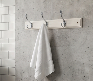 Premium Mirror Polished Silver Dual <b>Hooks</b> With Light Brown Wooden Base Perfect For Elegant And Stylish Home Decor Organization - Product Image 3