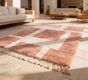 Alfombra Beni Ourain 100% Lana, Hecha a Mano en Marruecos, Estilo Berber, Anudada a Mano, Geométrica, Peluda, Venta al Por Mayor - Product Image 3