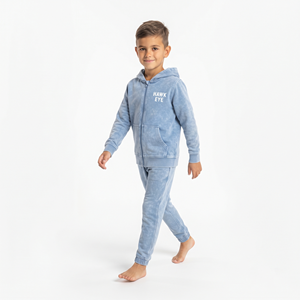 Conjunto de Sudadera con Capucha y Pantalones Deportivos de Algodón para Niños, Lavado Ácido, Cierre Completo, Ropa Deportiva Informal para Niños, Venta al Por Mayor - Product Image 3