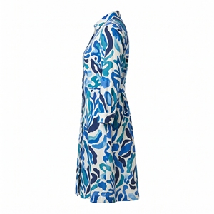 Vestido Camisero Casual de Verano con Estampado Floral para Mujer, Vestido Midi, OEM, ODM, Venta al por Mayor, Fábrica, Impresión Personalizada, 100% Algodón, MOQ Bajo - Product Image 2