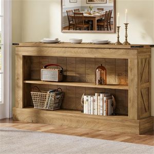 Table console longue à double niveau avec espace de rangement pour entrées ou canapés - Product Image 4