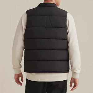 Custom Men's Lightweight Nylon Puffer Vest Winter Insulated Sleeveless Outdoor Workwear Casual Body <b>Warmer</b> Plus Size - Product Image 4