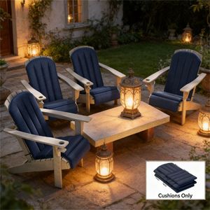 Set di 4 cuscini per sedie da esterno blu navy, solo per sedie da giardino - Product Image 1