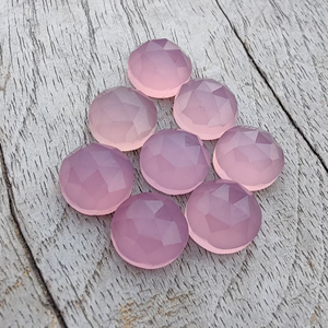 Calcedonia Lavanda Natural, Corte Checker, Redonda, Calibrada, con Reverso Plano, para Joyería, Todos los Tamaños, Venta al Por Mayor - Product Image 5