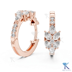 Pendientes de Aro con Diamantes Cultivados en Laboratorio CVD de Corte Brillante de KRUP JEWELS, Oro Sólido 100%, Certificados por IGI, Joyería Nupcial de Lujo - Product Image 6