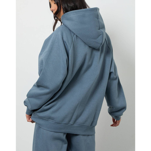 ชุดวอร์มเทนนิสทรงหลวมคุณภาพสูง ผ้าฝ้ายเฟรนช์เทอร์รี่ 100% เสื้อฮู้ดดี้และกางเกงจ็อกเกอร์ ปักลาย 3 มิติ ชุดกีฬาวิ่งออกกำลังกายสำหรับผู้หญิง ชุด 2 ชิ้น - Product Image 4